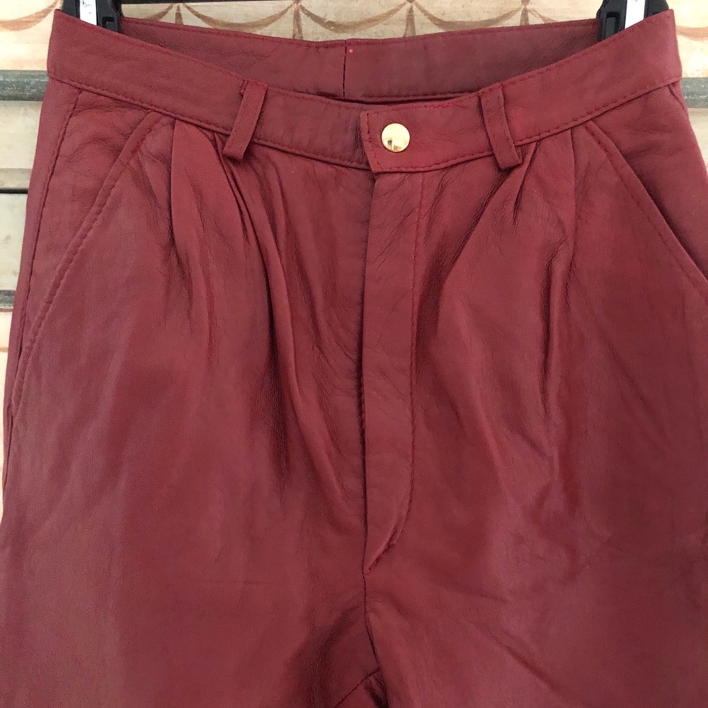 Red Leather Pants Size 2